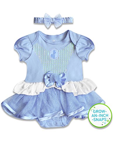 Disney Baby Baby-Girls Infant Cinderella Dress with Headband, Blue, 9 Months