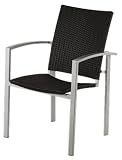 QUEENSGARD Marino Alu-Geflecht Klappsessel, silber/ schwarz