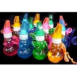 12 Plastic Bubble Filled Ducky Whistle Necklace Party Favors