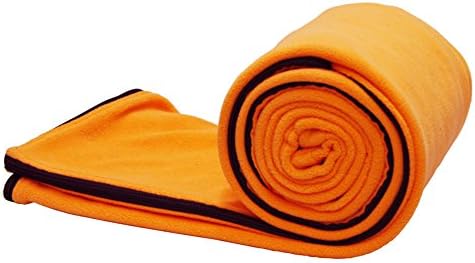 Mountaineering Polar Fleece Sleeping Bag Liner with Carrying Pouch (1pcs Orange+1pcs Navy Blue)