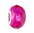 Pandora Style Charm Bead (Z431) Faceted Glass (14mm x 9mm) (Fits Troll too) ~ Hot Pink