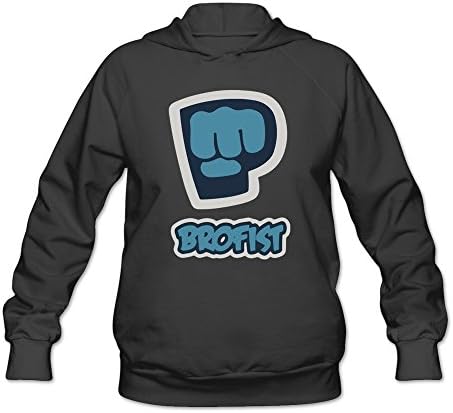 MENEO Women's Brofist Pewdiepie Logo Hooded Shirt Black XXL