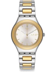 Swatch YLS711G Womens You My Time Irony Silver Dial Two Tone Stainless Steel Watch