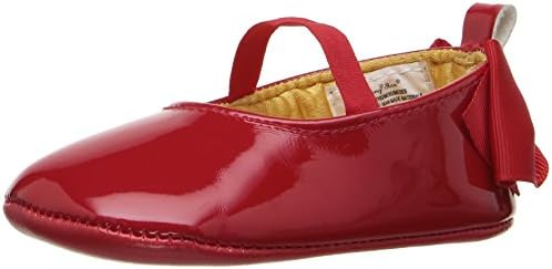 ABG Baby Girls' Dress Shoe W/ Bow Mary Jane, Red, 3-6 Months W US Infant