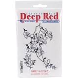 Deep Red Cling Stamp-Cherry Blossoms