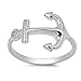 VE-01005 Sterling Silver Anchor Band Ring