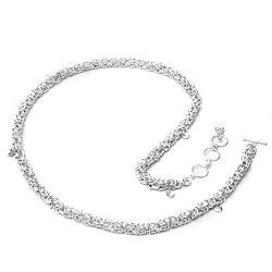 Jewelry in India handmade waist belly chain sterling silver 34.75 inches