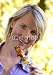 Wallmonkeys Peel and Stick Wall Decals - Young Woman Eating Chicken on a Grill Spit Portrait - Removable Graphic