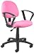 Super Soft Pink Microfiber Office Desk Chair With Loop Arms
