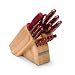 KitchenAid 12-Piece Target Handle-Natural Block, Red