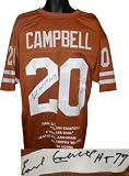 Earl Campbell signed Texas Longhorns Orange Custom Jersey HT 77 (Heisman) w/ Embroidered Stats- JSA Hologram