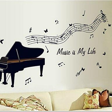 nananana Environmental Removable Cartoon Piano PVC Tags &amp; Sticker