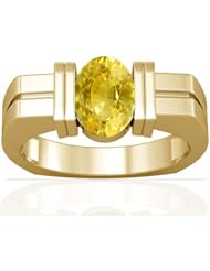 18K Yellow Gold Oval Cut Yellow Sapphire Solitaire Ring