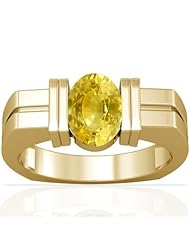 14K Yellow Gold Oval Cut Yellow Sapphire Solitaire Ring