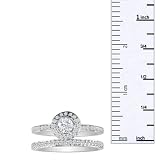 41hSjLrjC0L. SL160  1/2ct Pave Diamond Bridal Engagement Ring Set in 14k White Gold ( GH I1 )