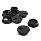 Black Round Plastic Computer Desk Cable Grommet Hole Cover 35mm 8Pcs
