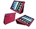 rooCASE Dual Station Premium Leather (Magenta) Case Cover with Stand for Apple iPad 2 Wifi / 3G Model 16GB, 32GB, 64GB