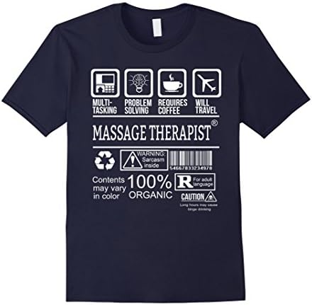 Men's massage therapist gifts shirt- Massage therapy multi-tasking Medium Navy