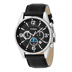 Fossil Watch, Black Leather Strap FS4387