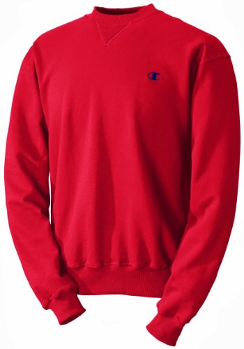 Champion Mens Double Dry Classic Fleece Crew, Scarlet, X-Large