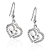 Silver Clear Crystal Double Heart Charm Drop title=