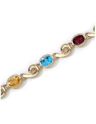 14K Yellow Gold Oval Multi Bracelet by Jewelry Mountain