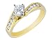 Diamond Channel Set Engagement Ring 1/2 Carat (ctw) in 14K Yellow Gold (Certified)
