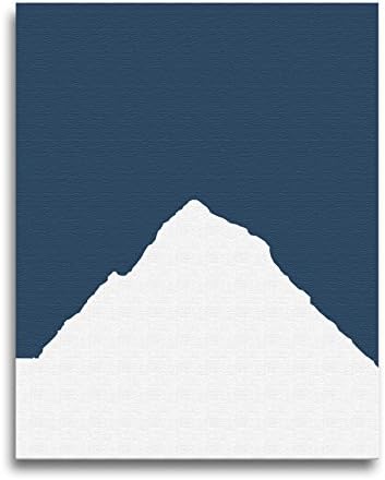 Minimalist Navy Blue Mountain Canvas Print - Woodland Forest Prints by Jetty Home (8"x10")