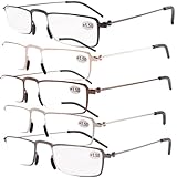 5 Pairs Valupac Reading Glasses(Include Gunmetal,Silver,Black,Gold,Brown)