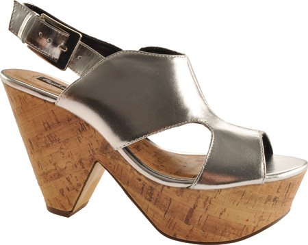 Michael Antonio Women's Gabriel Wedge Sandal,Silver,9 M US