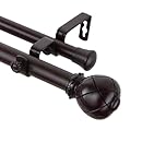 Rod Desyne Supreme Double Curtain Rod, 66 by 120-Inch, Mahogany