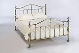 Victoria 4'6 Double Solid Metal Bed Frame Brass NEW