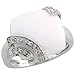 14k White Gold Ladies' Square Ring w/ 0.08