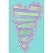Oopsy Daisy Peri & Green Stripe Heart - In Stock, Ready to Ship -