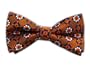100% Silk Woven Orange Geometric Pre-Tied Bow Tie
