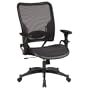 Office Star SPACE 6216 Air Grid Seat & Back Deluxe Managers Chair with Adj. Padded Arms, Gunmetal Fi