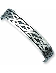 Sterling Silver 12.5mm Cuff Bangle Bracelet