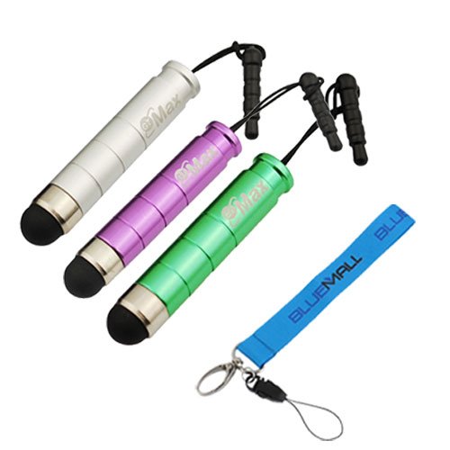 GTMax 3x Universal Touch Screen Mini Stylus Pen with 3.5mm Adapter Plug + Blue Universal Wrist Strap Lanyard for Kindle Fire, Touch, Motorola Xoom Android, Samsung Galaxy Tab 7inch, 10.1 inch, HP TouchPad, Vizio 8-inch wifi, Asus Eee Pad Transformer, Apple iPad, Acer Iconia Tab A500, W500, Blackberry Playbook, Toshiba Thrive, Skytex Skypad Alpha, Dell Strak 7, Viewsonic gTablet, Lenovo K1 Ideapad, Coby Kyros 8-inch Tablet