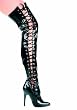 5 Inch Heel Thigh High Stretch Boot Women's Size Shoe With Side Laces