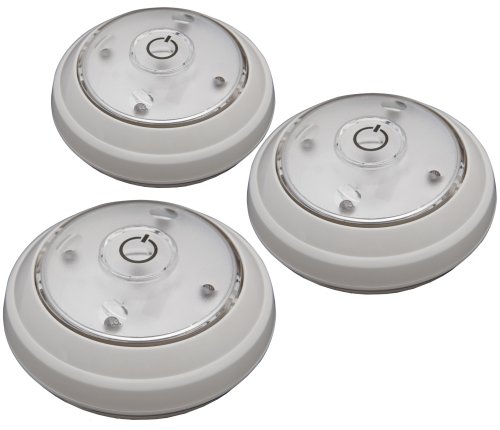 RiteLite Five LED Pivot and Swivel Puck Light, White, 3-Pack #LPL623W