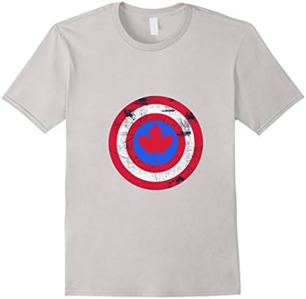 Men's Captain Canada Flag TShirts Medium Silver