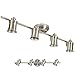 4 Light Track Lighting Wall and Ceiling Mount Fixture Kitchen and Dining Room, Brushed Nickel