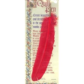 Authentic quill dip pen - steel nib - Chronicle - Red
