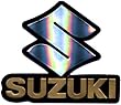 2 x Logo Aufkleber " Suzuki " / Aufkleber Chrom