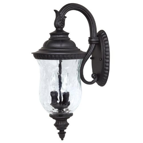 Capital Lighting 9782BK Outdoor Wall Fixture with Hammered Glass Shades, Black Finish On Sale