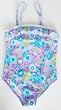 Girls 4-6X 1PC with Ruffle - Lav/Turq/Lime Flowers