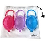 Best Seller - PurePouch BPA-Free Nipple Shield Case & Pacifier Case, Set of 3, With Free Mesh Sack - Fits All Major Pacifiers & Breastshields - Non Toxic - For Any Infant, Newborn, Boy or Girl
