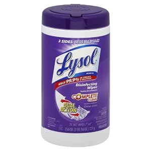 Lysol Dual Action Complete Clean, Disinfecting Wipes, Citrus, 75 Count