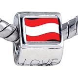 Austria Flag Beads - Pandora Bead & Bracelet Compatible