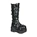 4 Inch Wedge Platform Knee Boot Gothic Buckles Black MENS SIZING